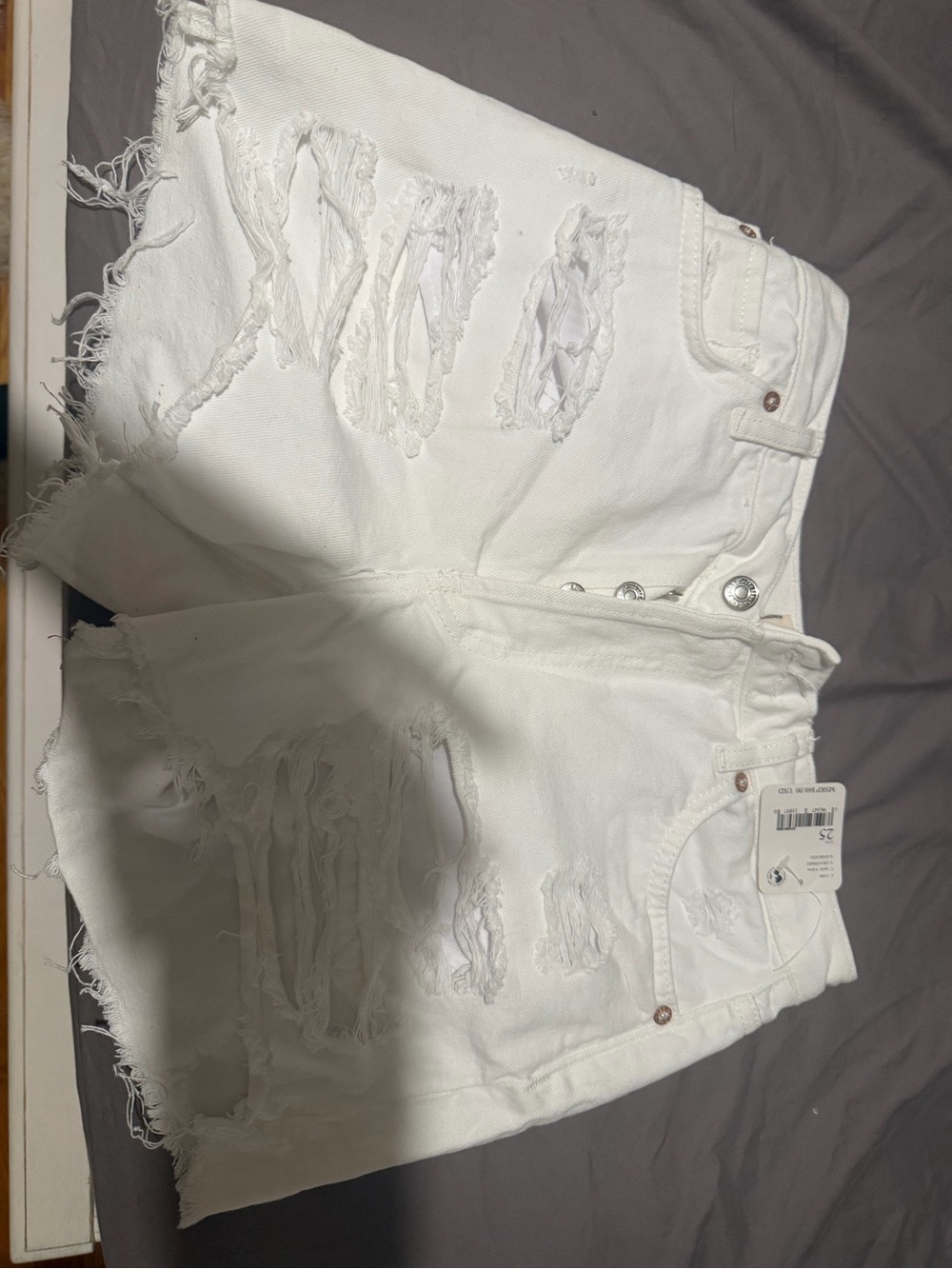 Free people White Distressed High-Waist Women's Denim Shorts